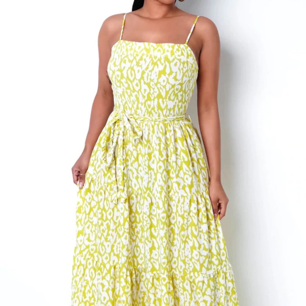 Yellow Leopard Maxi Dress